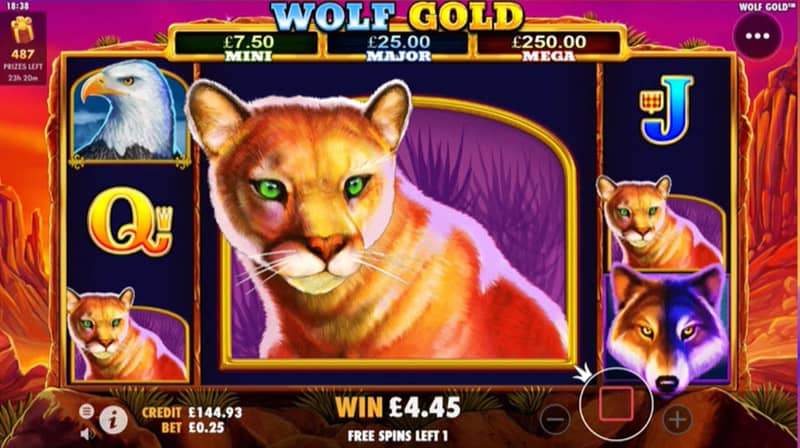 Wolf gold bonus round
